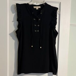 Elegant Black Lace-Up Sleeveless Top